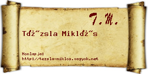 Tézsla Miklós névjegykártya